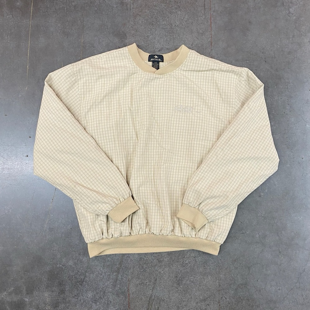 VTG Antigua Coca Cola Crewneck Sweatshirt Beige Mens‎ Size Large L